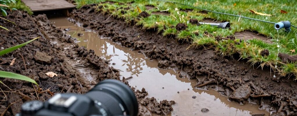 address drainage before landscaping