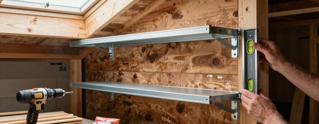 installing dual shelving units