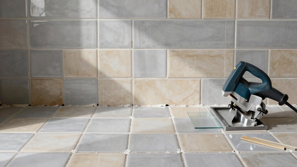 tile layout and installation steps