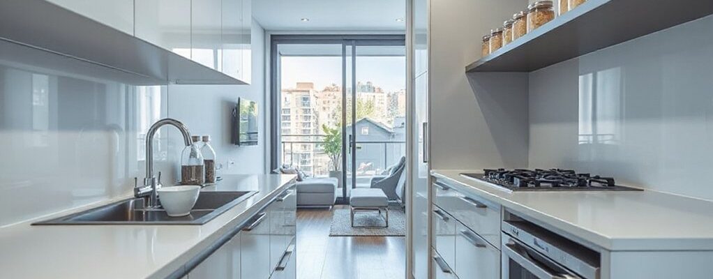 compact flat kitchen designs