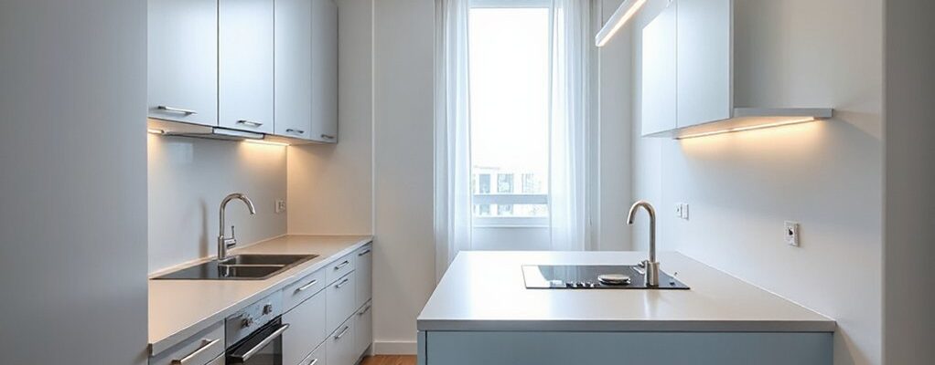 efficient small apartment kitchens