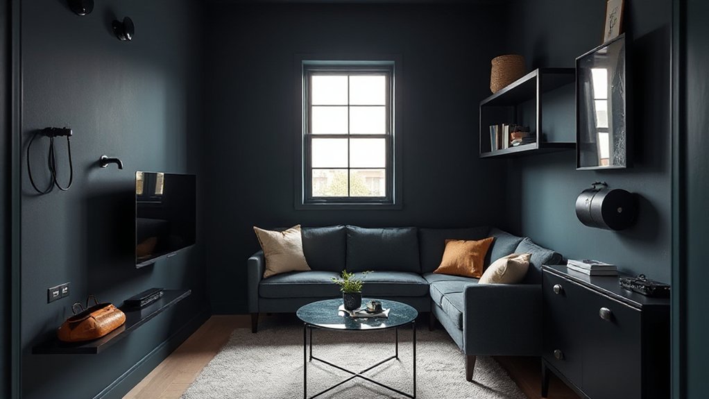 bold contrasts enhance small spaces