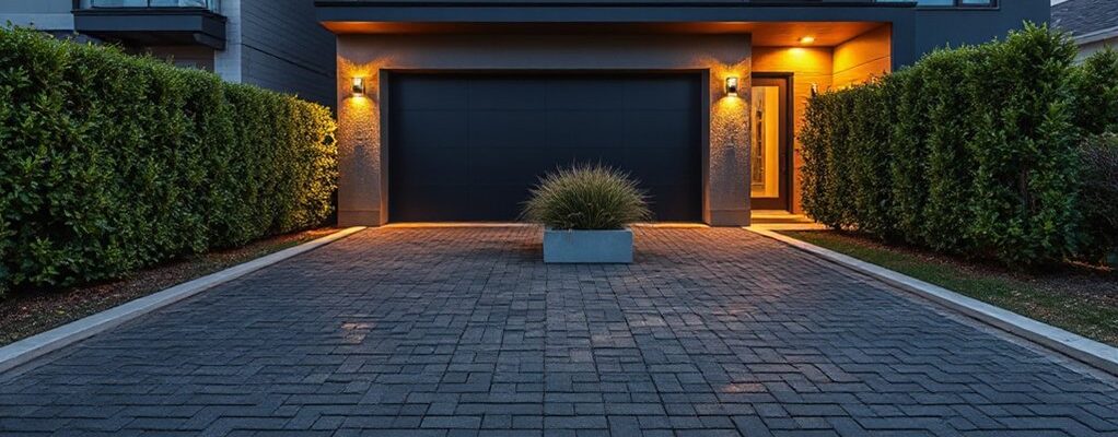 contemporary townhouse driveway ideas