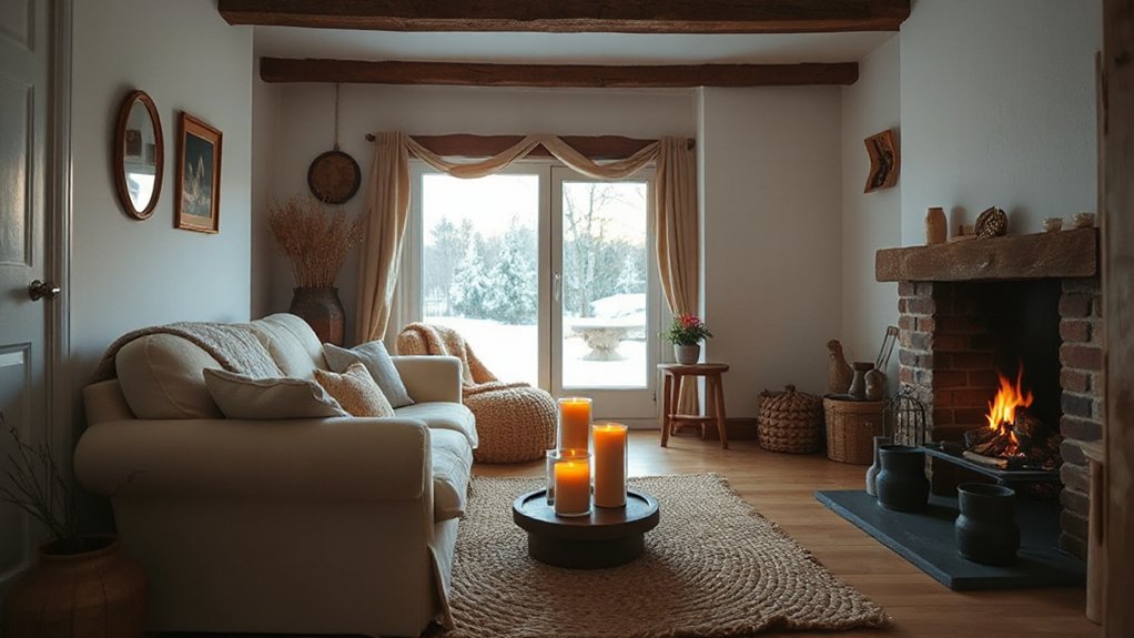cozy layered candle lighting