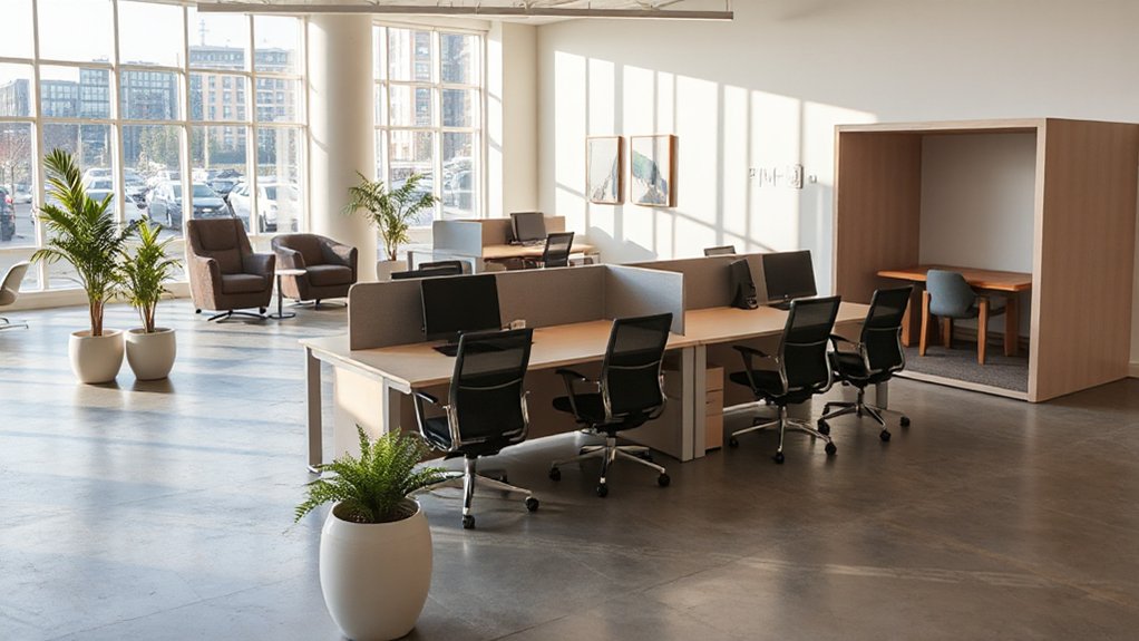 dedicated quiet workspace zones