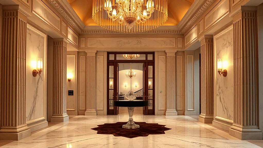 elegant layered foyer lighting