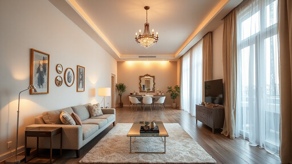 layered lighting enhances space