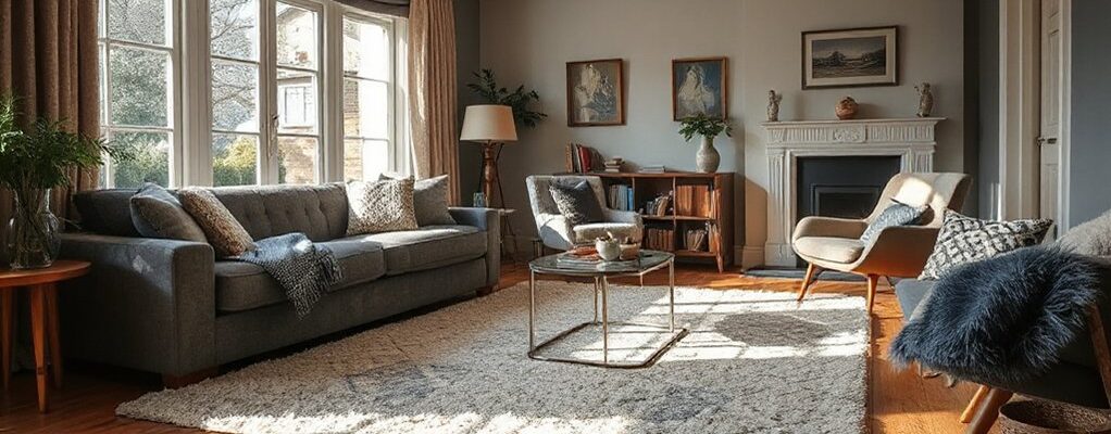 layered rug cozy decor