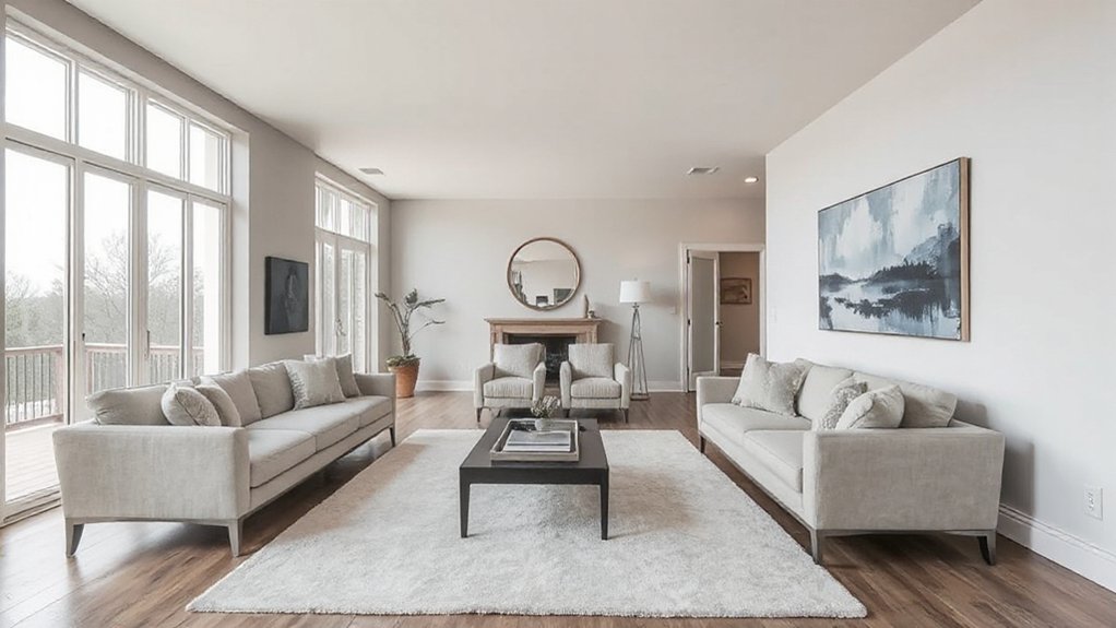 light neutral accent walls