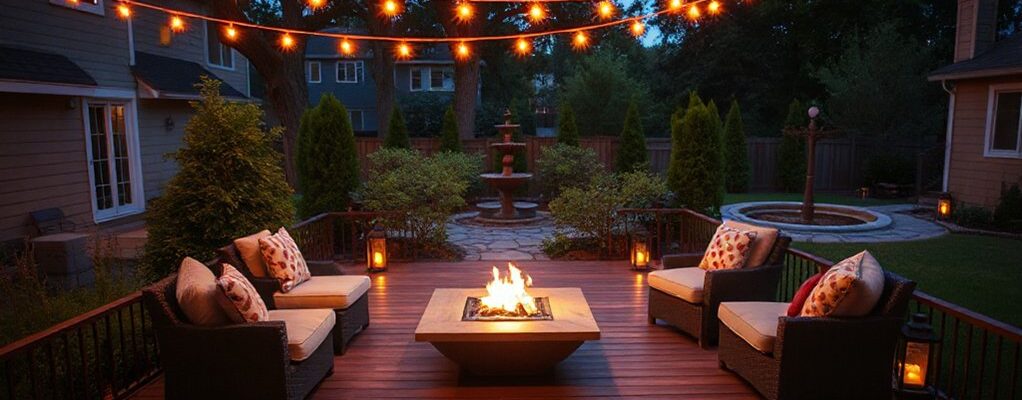 outdoor evening lighting ideas