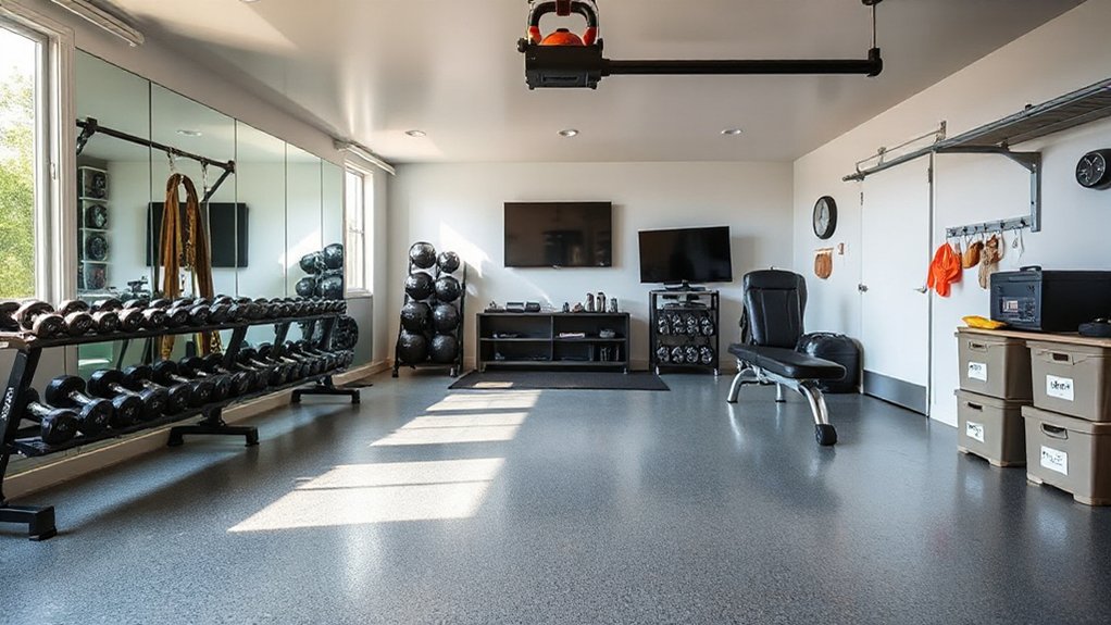 personalized organized garage gym setup