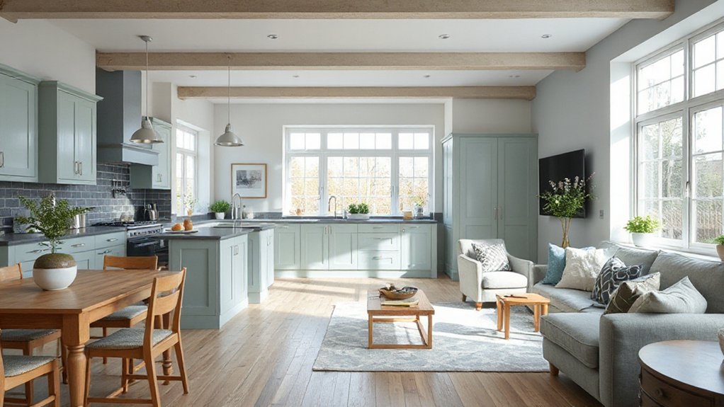 serene spacious urban interiors