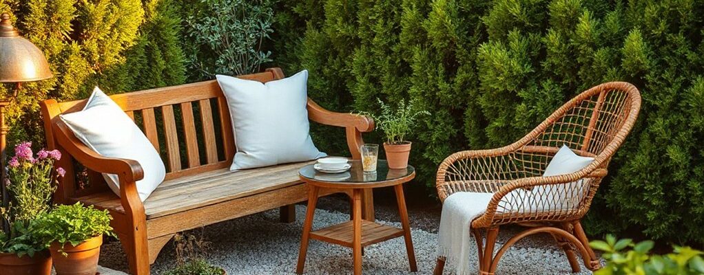 small garden seating setup