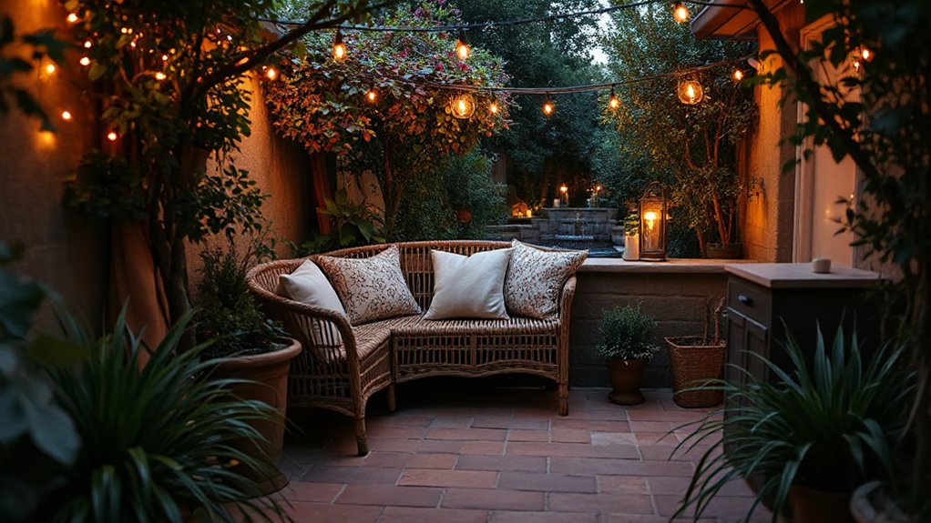 soft layered garden lighting