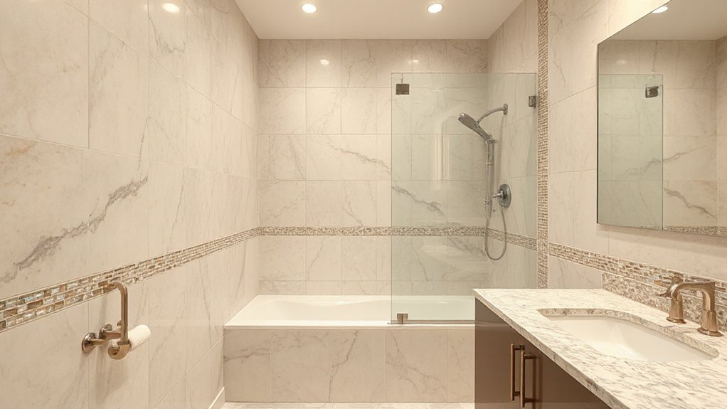 subtle reflective mosaic accents