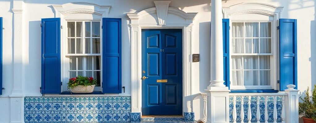 traditional blue and white decor