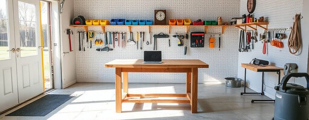 transforming garage into workspace